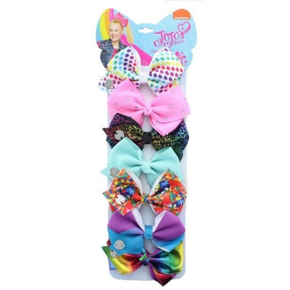 H.E.R. Accessories JoJo Siwa Days of the Week 7 Piece Bow Set, NEW